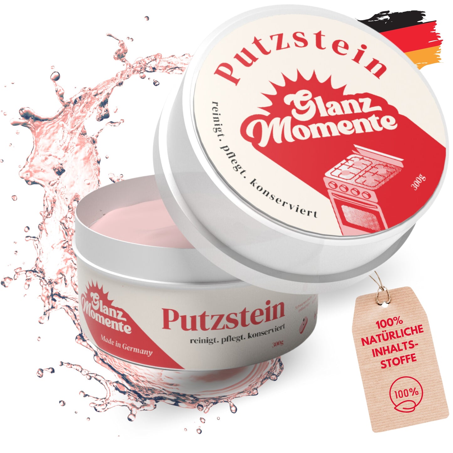 Putzstein - 300g - Inkl. Handschwamm - Universalstein - Universalreiniger