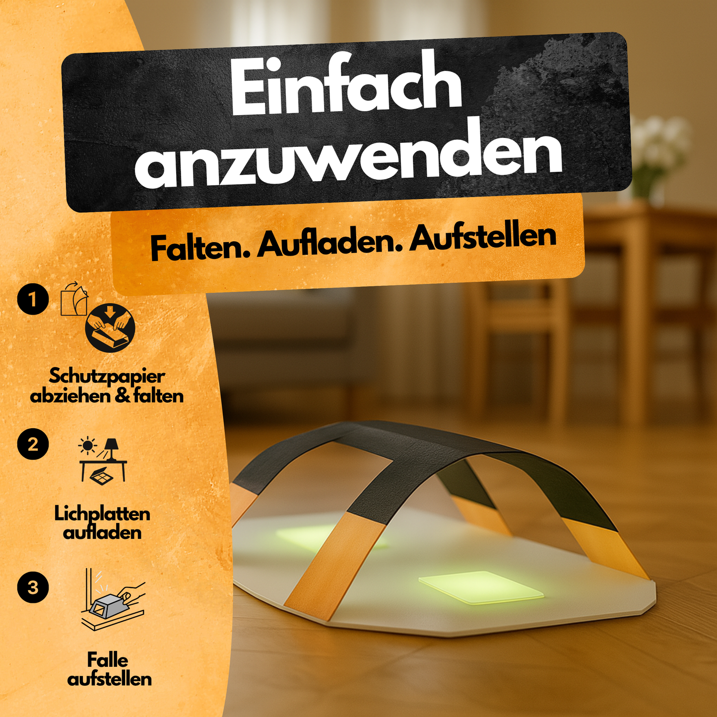 Käfer Licht Falle – 6er Set – Chemiefrei & Geruchlos – Photolumineszierend