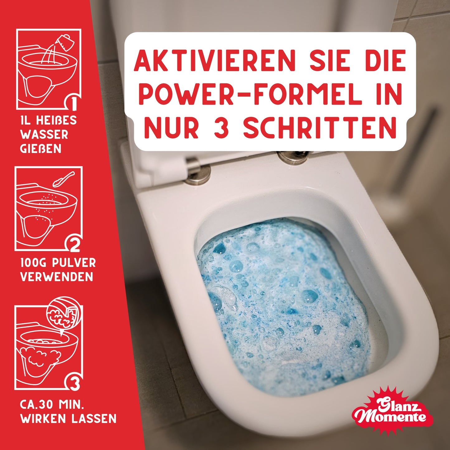 WC Schaumreiniger - Gegen Flecken, Kalk, Gerüche mit Zitrusduft