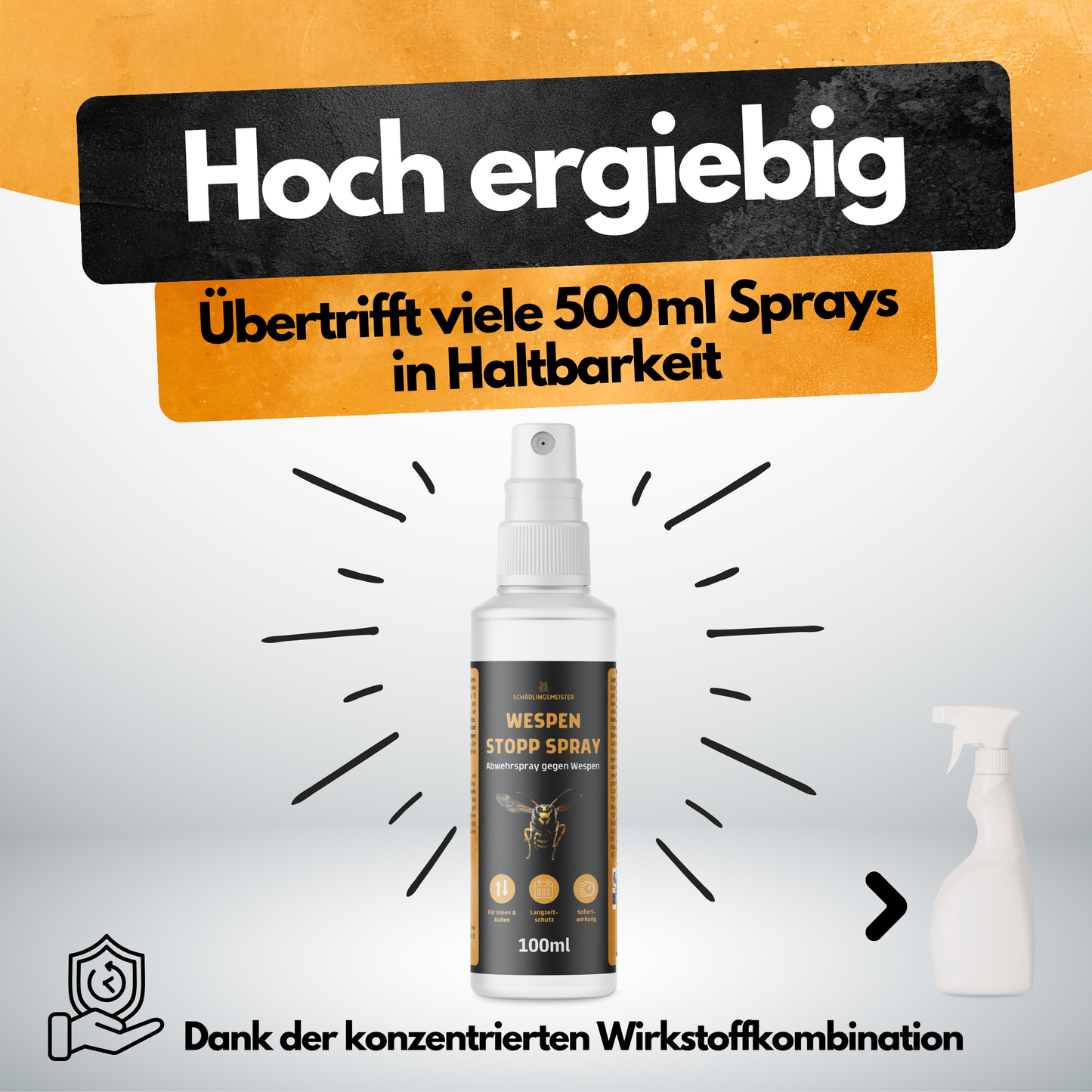 Wespen Stopp Spray - 100 ml - Hoch konzentriert - 12 Wochen Langzeitschutz