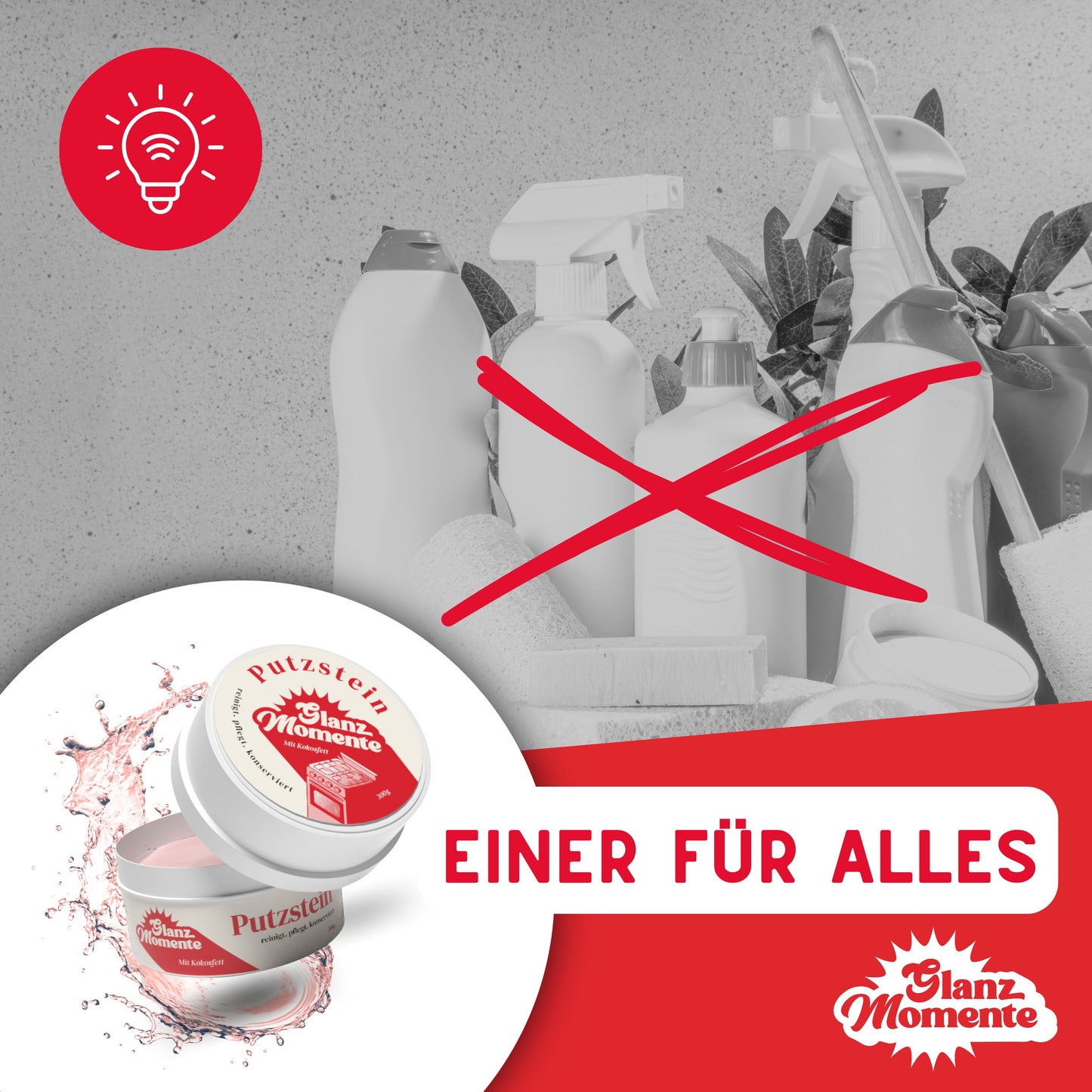 Putzstein - 300g - Inkl. Handschwamm - Universalstein - Universalreiniger