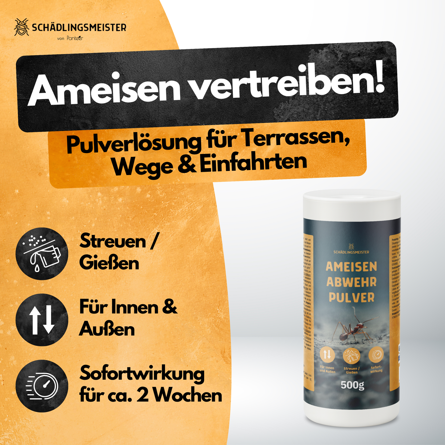 Ameisen Abwehr Pulver – 500 g – Für Innen & Außen – PT19 Repellent