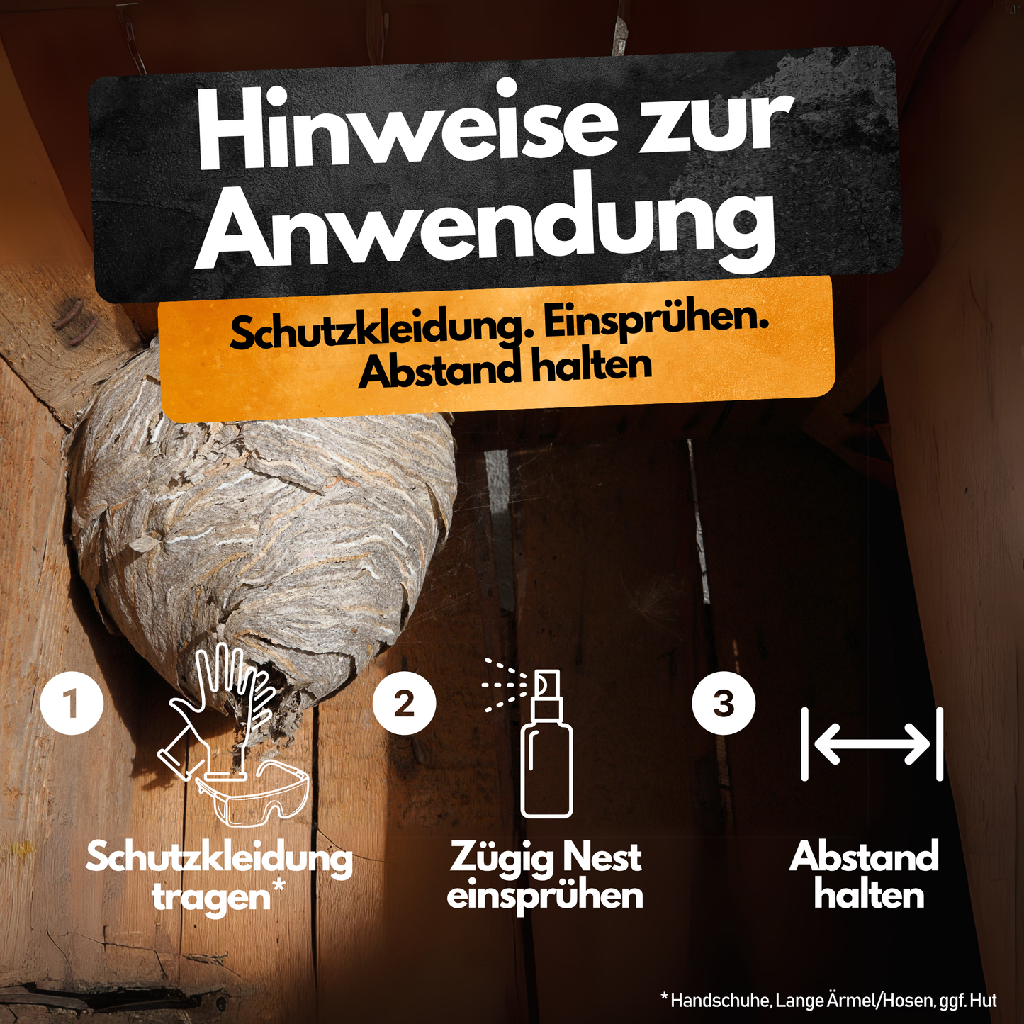 Wespen Stopp Spray - 100 ml - Hoch konzentriert - 12 Wochen Langzeitschutz