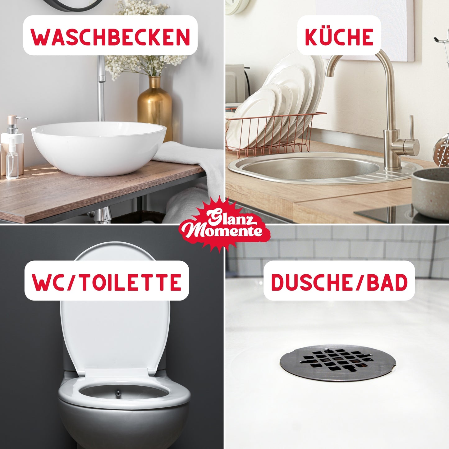 Rohrreiniger 1000ml – POWER FORMEL – Rohrfrei Extra Stark – Gegen Haare und Rohrschlamm