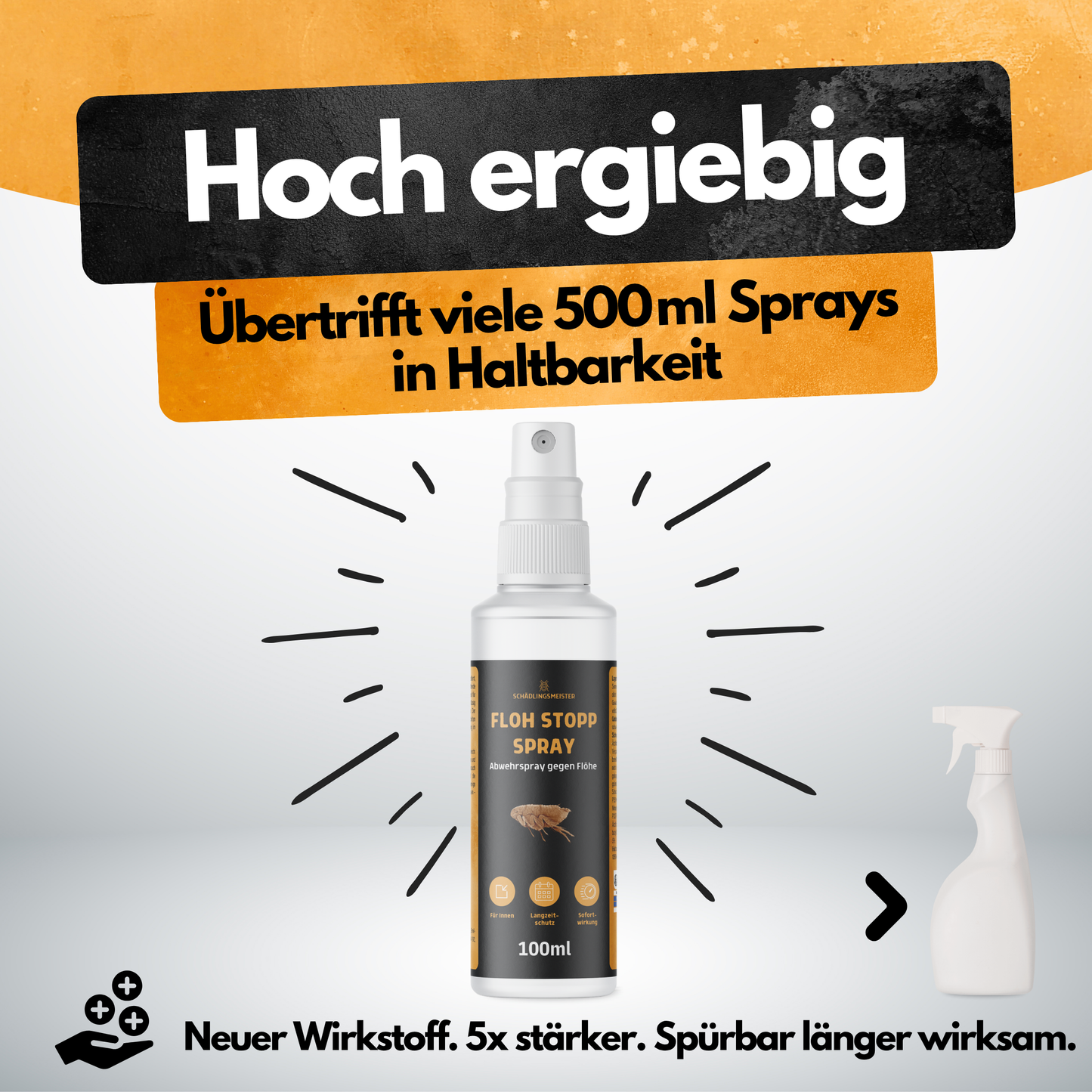 Floh Stopp Spray – 100 ml – Hoch konzentriert – 12 Wochen Langzeitschutz