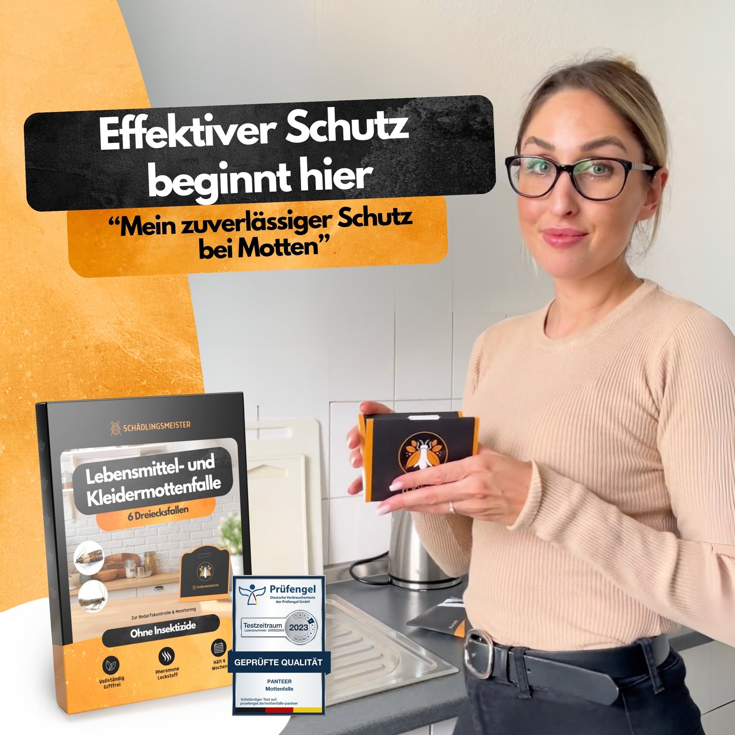 Mottenfalle - 6 Stück - Mottenschutz gegen 2 Mottenarten - Zum Monitoring