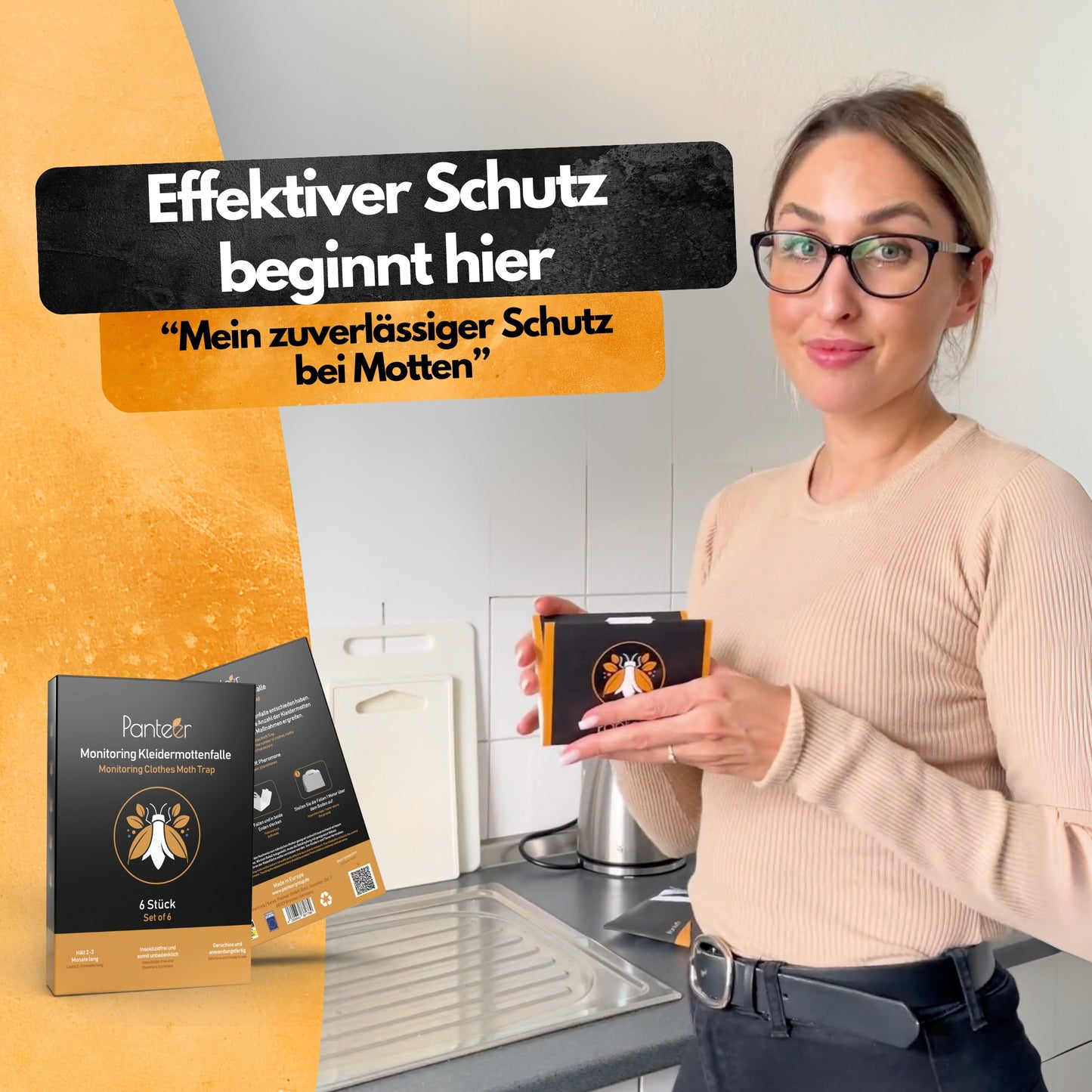 Kleidermotten Mottenfalle - 6 Stück - Pheromonfalle - Zum Monitoring