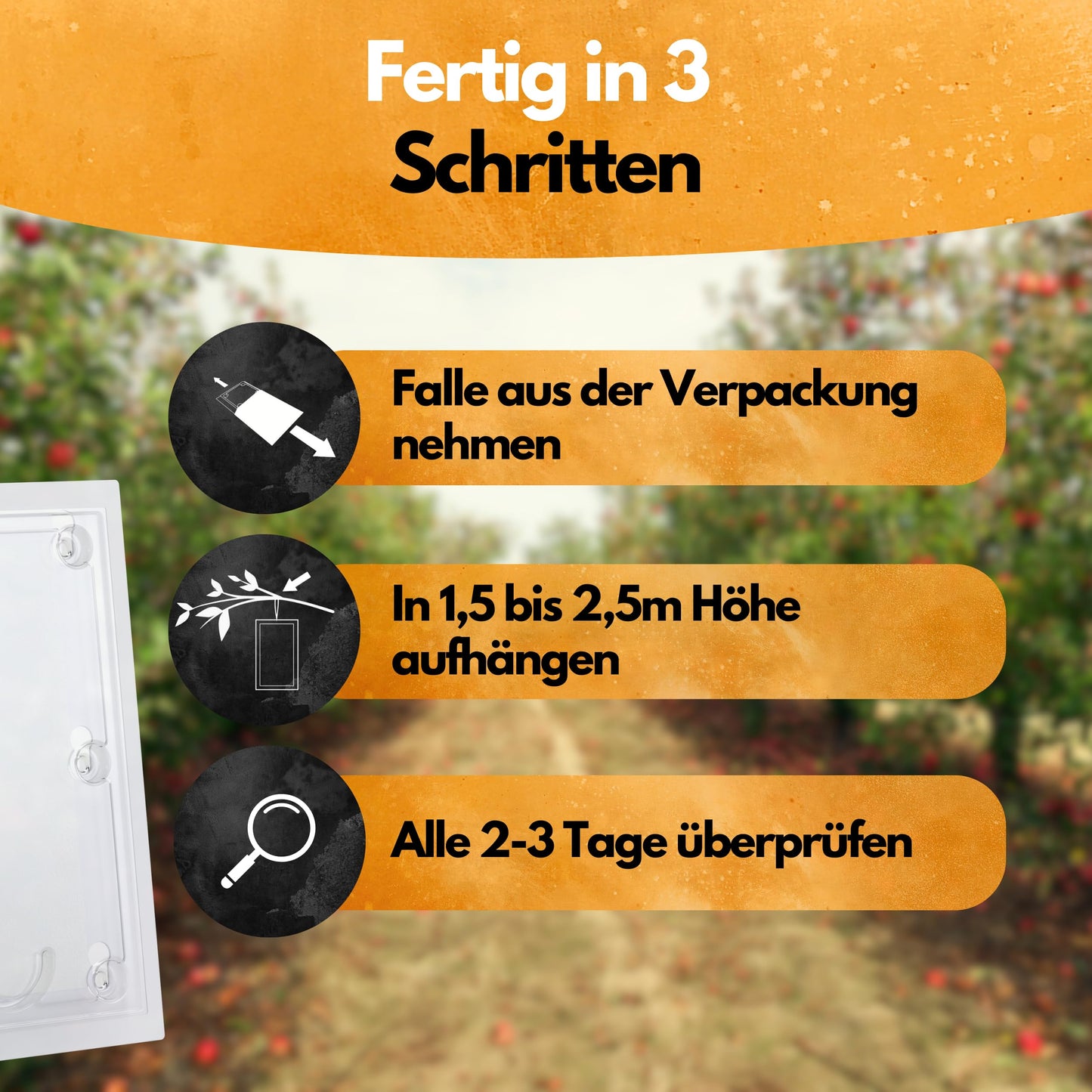 Apfelwickler Falle - 3 Stück - Mit Schnur - Zum Monitoring