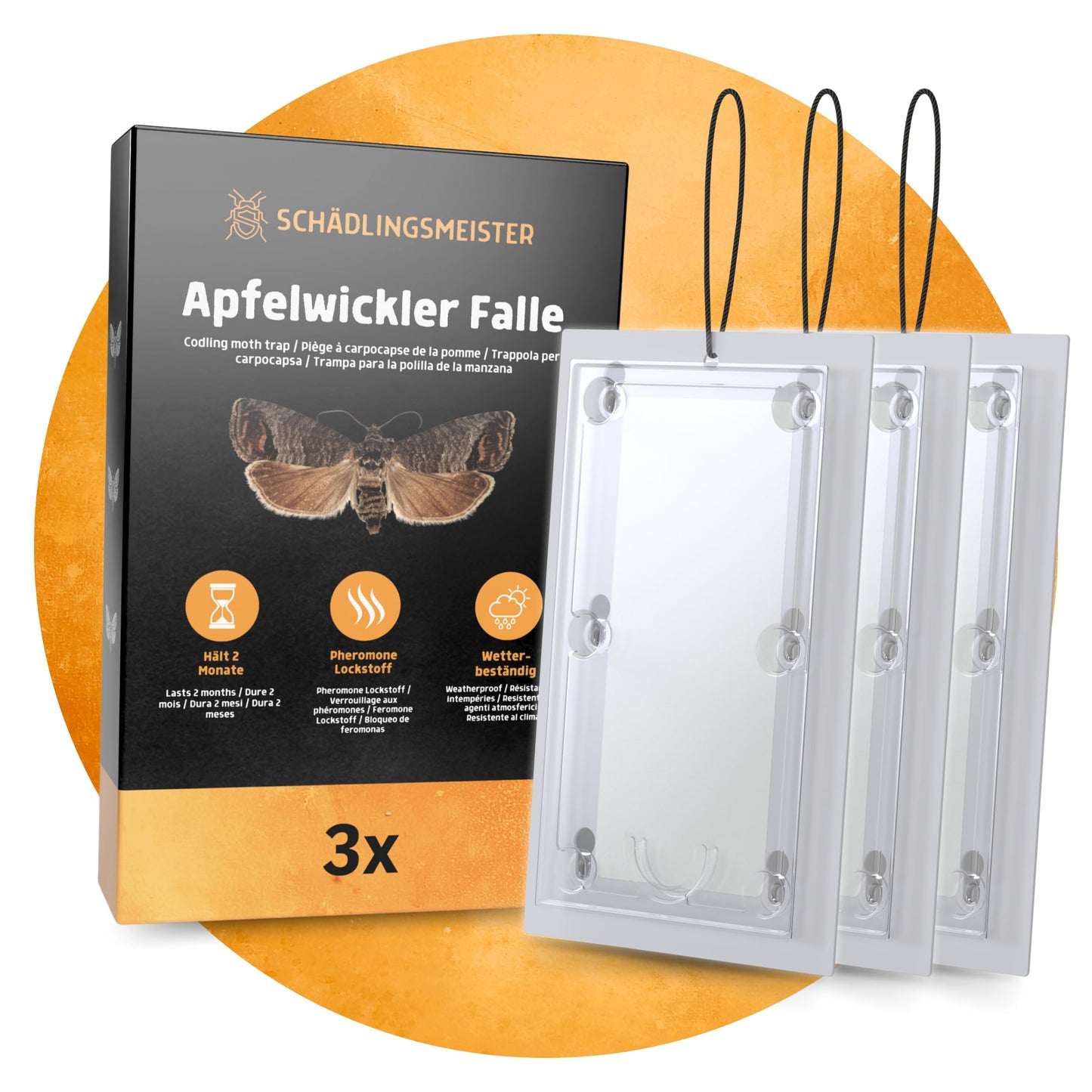Apfelwickler Falle - 3 Stück - Mit Schnur - Zum Monitoring