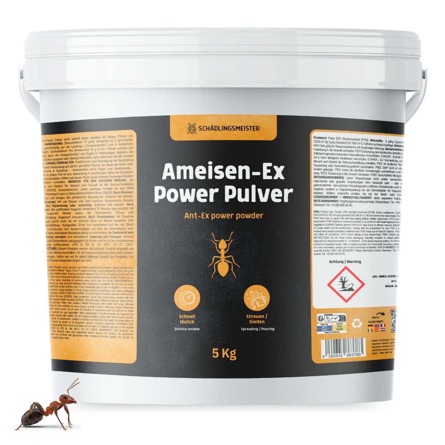 Ameisen-Ex Pulver - Ameisenstreu XXL - 5 Kg