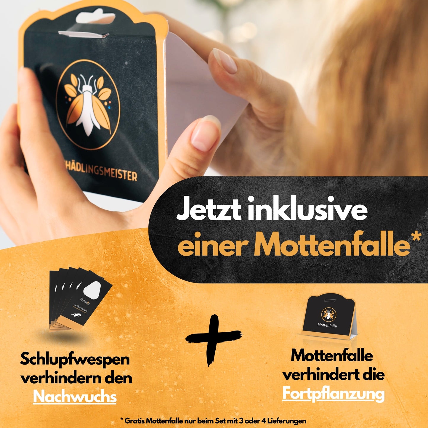 Schlupfwespen gegen Lebensmittelmotten + GRATIS Mottenfalle (mehrere Lieferungen)