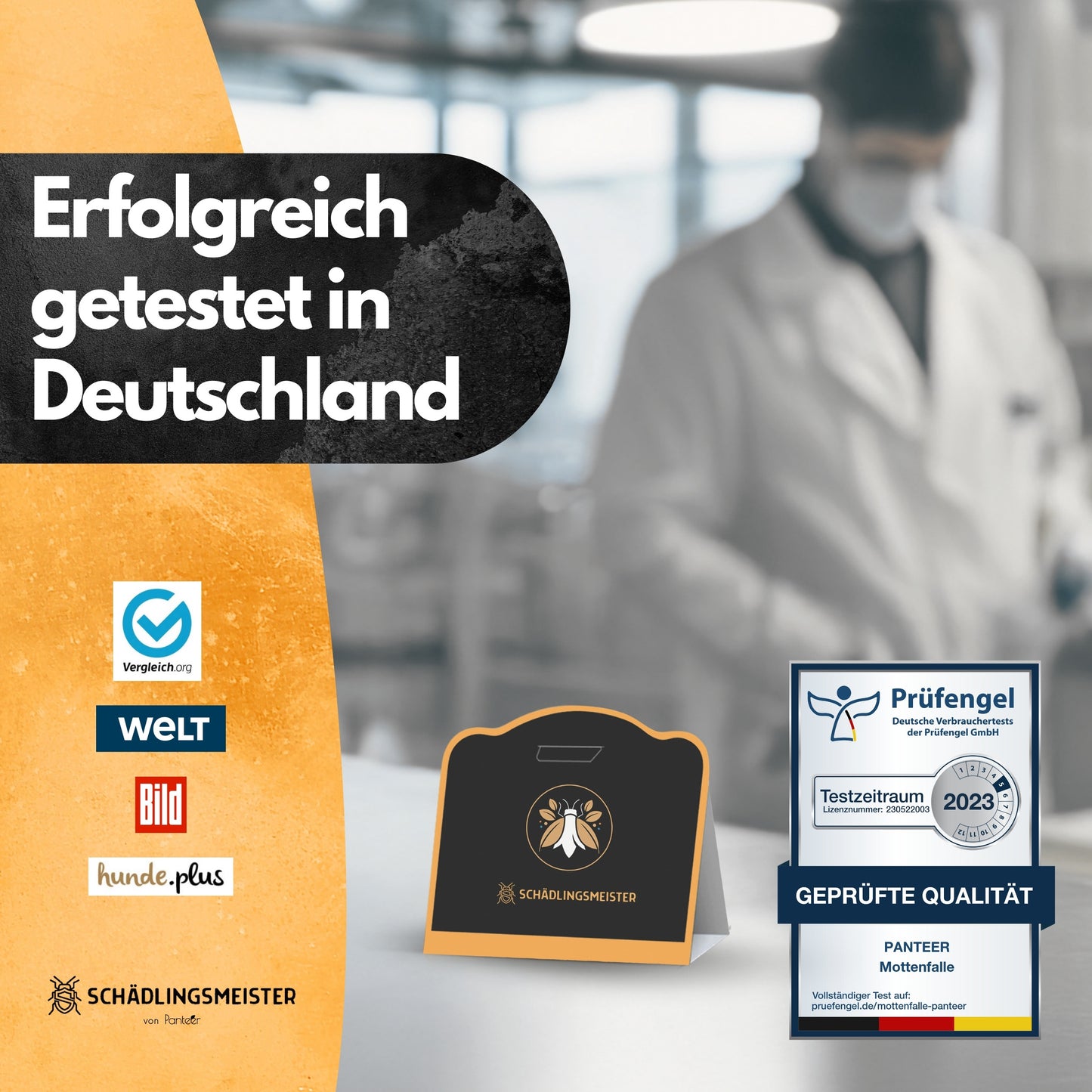 Mottenfalle - 6 Stück - Mottenschutz gegen 2 Mottenarten - Zum Monitoring