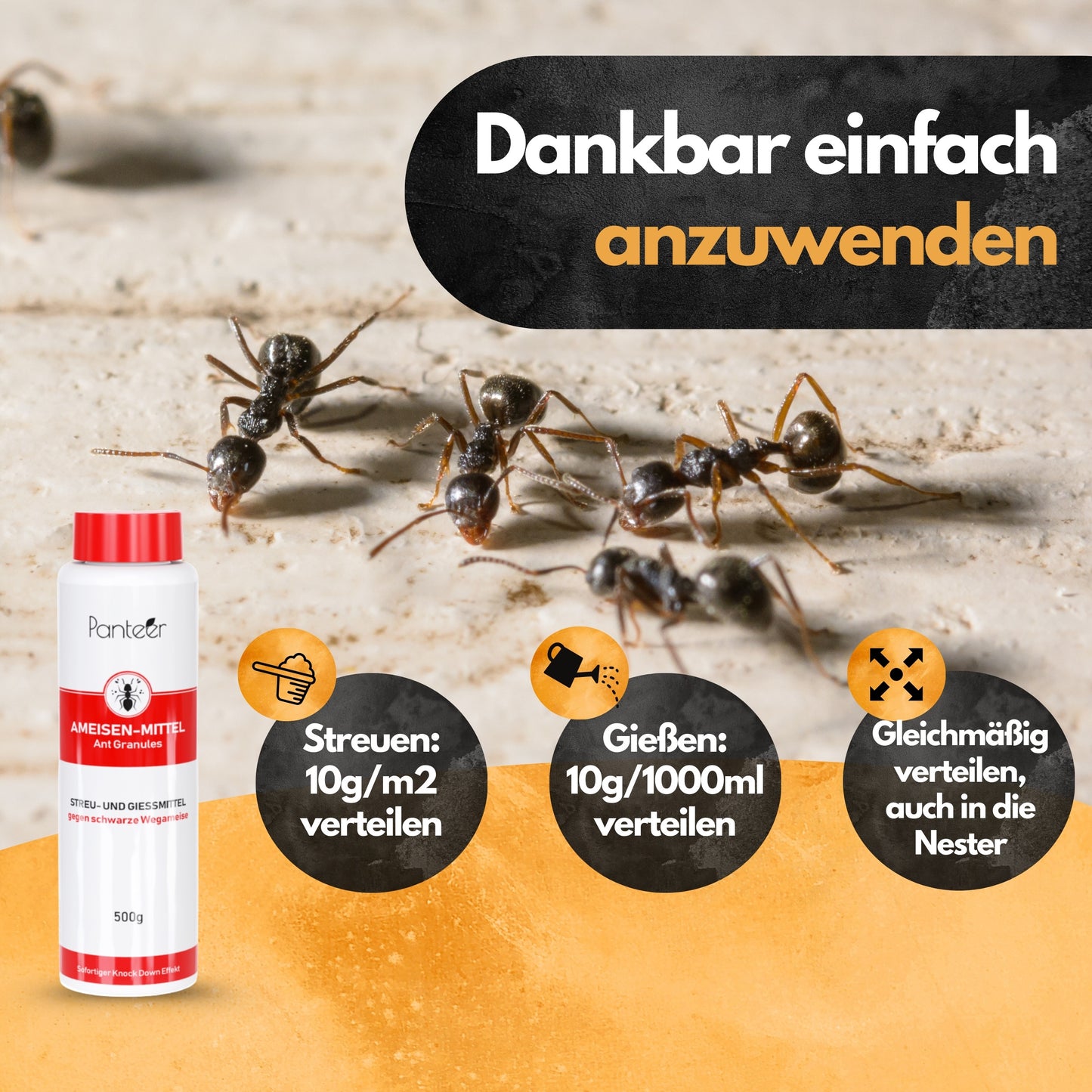 Ameisen Mittel - 4 Kg - Ameisenstreu Granulat Ameisengift (8x500g)