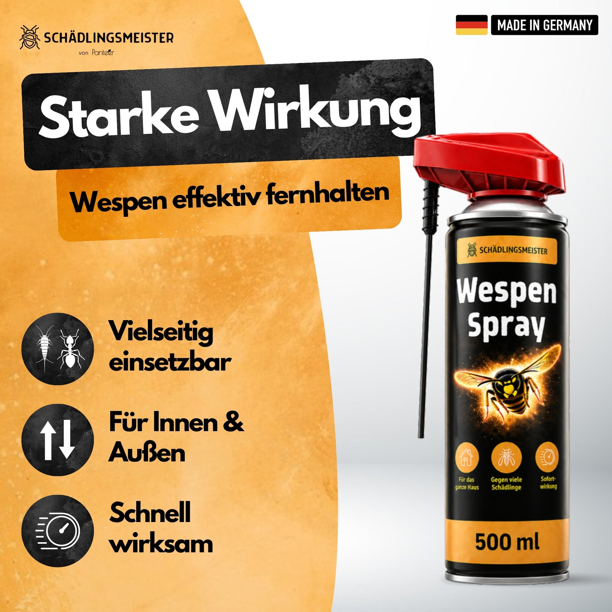 Wespen Spray – starke Wirkung, hält Wespen effektiv fern, für Innen & Außen, schnell wirksam
