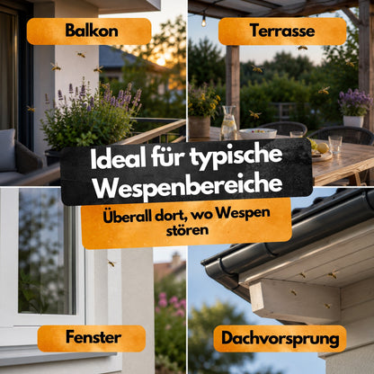 Wespen Spray ideal für typische Wespenbereiche – Balkon, Terrasse, Fenster, Dachvorsprung