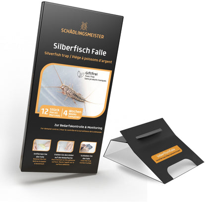 Silberfischfalle - 12 Stück - inkl. Köder - Zum Monitoring
