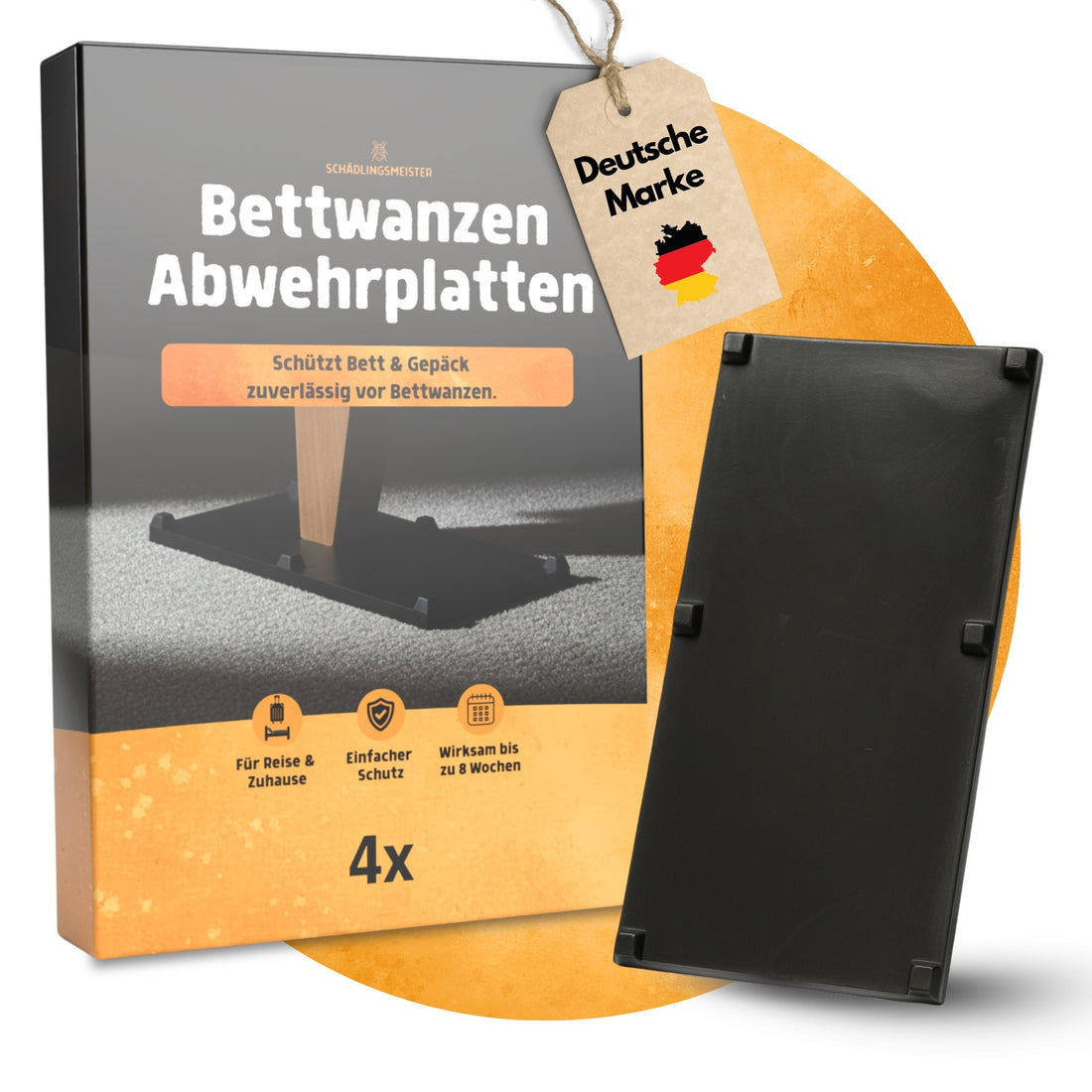 Bettwanzen Abwehrplatten - 4 Stück - Repellent