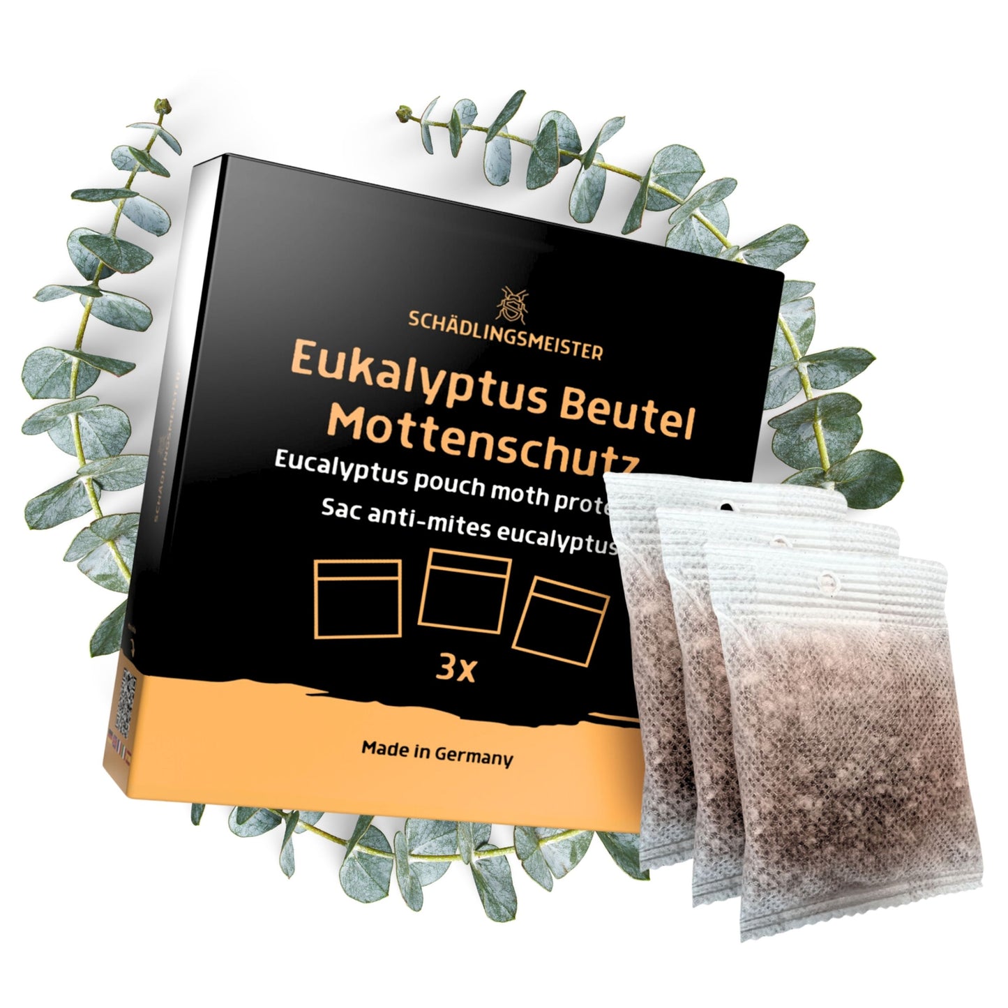 Panteer ® Eukalyptus Duftsäckchen - 3 Stück - Mottenschutz für Kleiderschrank