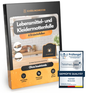 Mottenfalle - 6 Stück - Lebensmittel- und Kleidermotten - Zum Monitoring