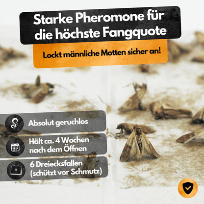 Kleidermotten Mottenfalle - 6 Stück - Pheromonfalle - Zum Monitoring