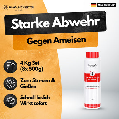 Ameisen Mittel - 4 Kg - Ameisenstreu Granulat Ameisengift (8x500g)