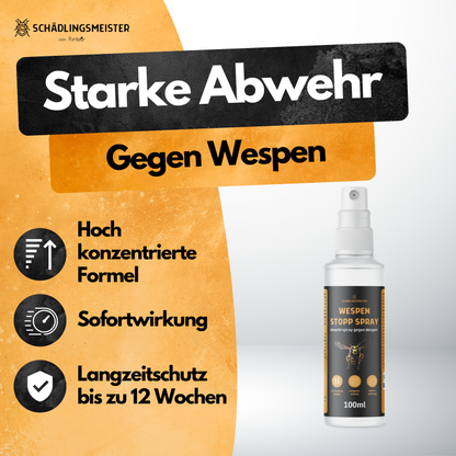 Wespen Stopp Spray - 100 ml - Hoch konzentriert - 12 Wochen Langzeitschutz