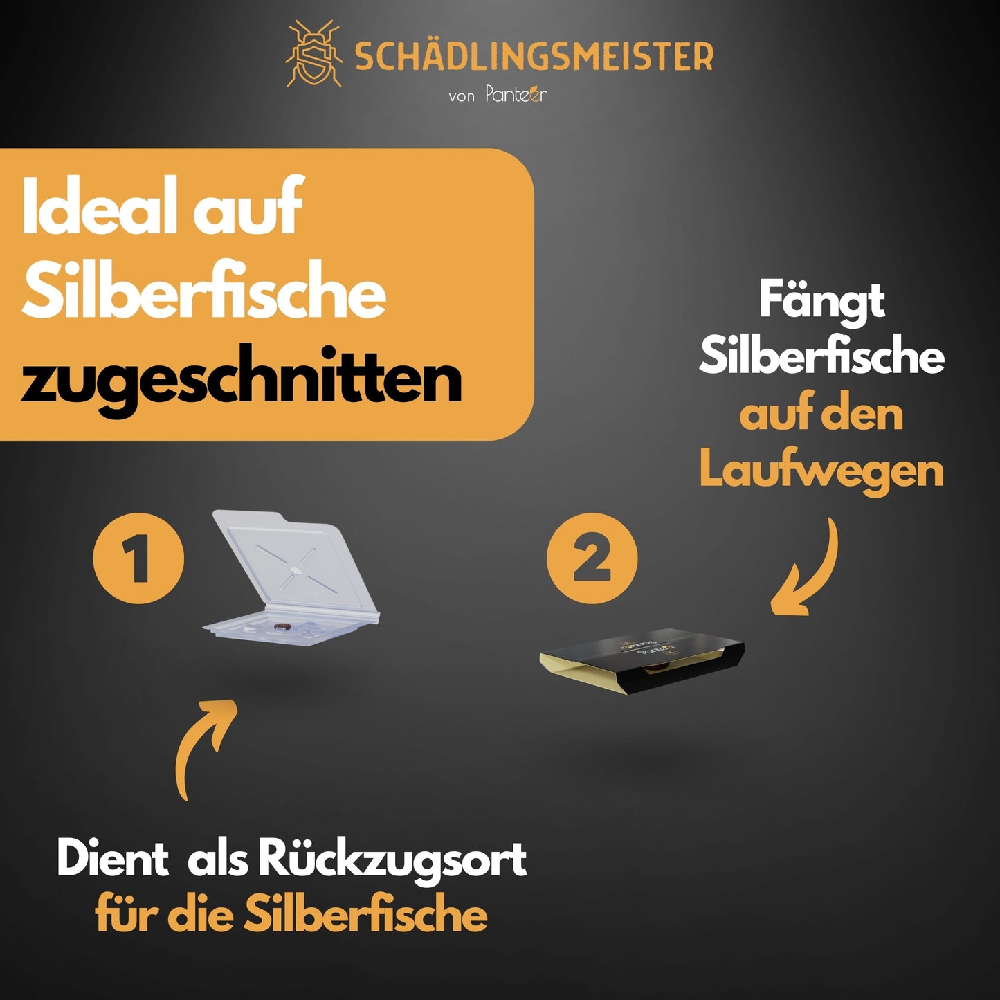 Silberfisch Falle -  Doppelset ohne Insektizide