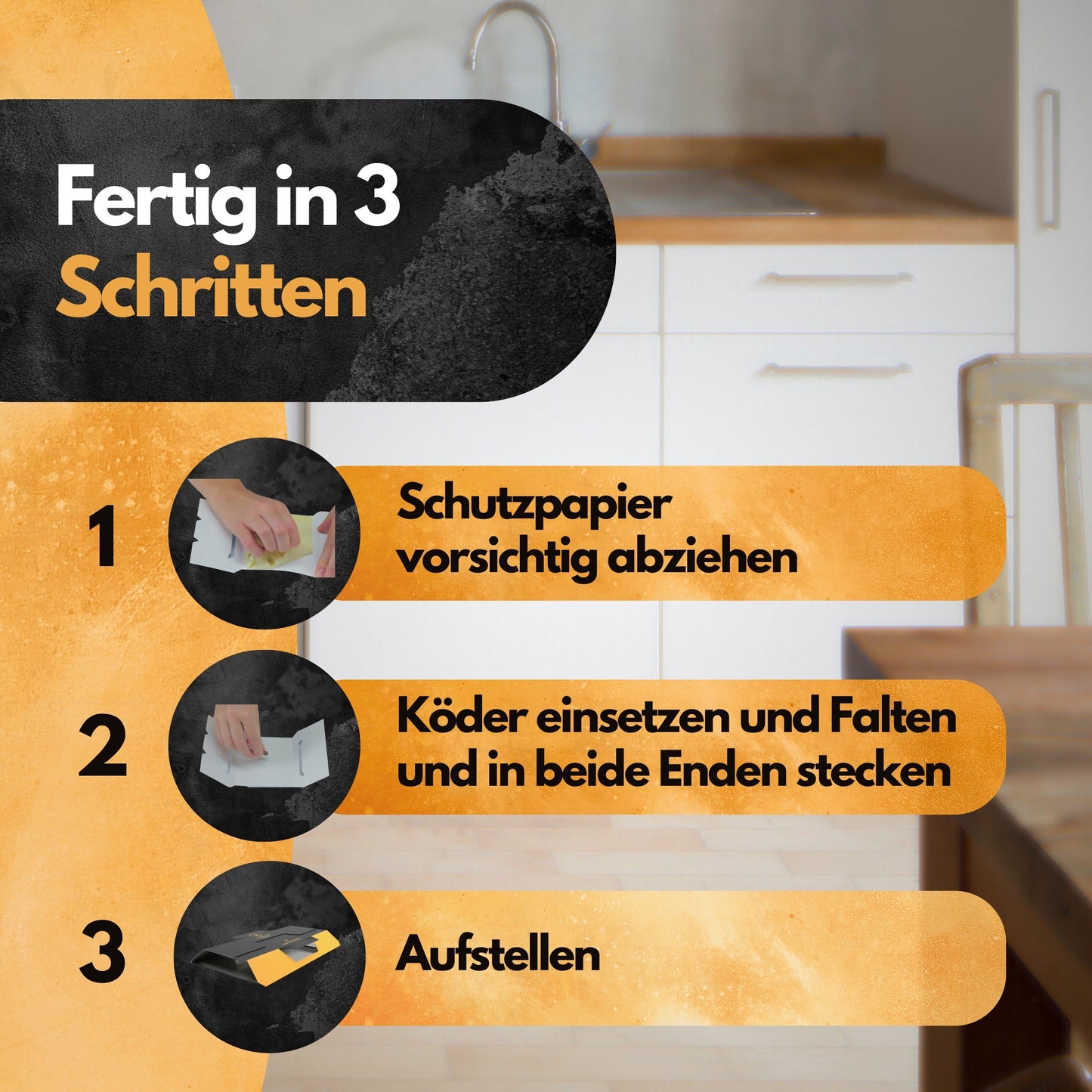 Schabenfalle - 5 Stück - inkl. Köder - Kakerlaken bekämpfen - Zum Monitoring