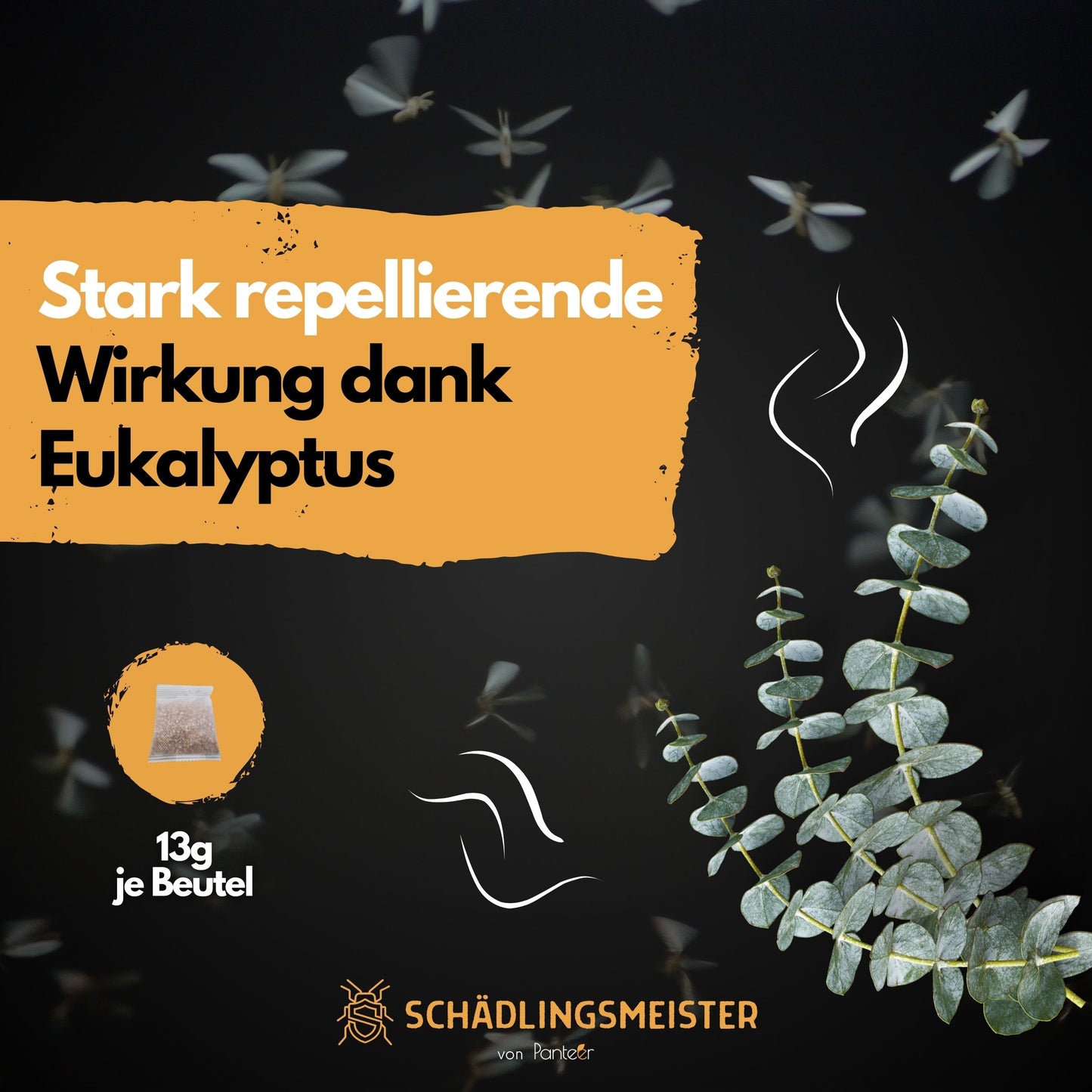 Schädlingsmeister Eukalyptus Beutel Mottenschutz - Duftsäckchen - 3 Stück - Mottenschutz für Kleiderschrank
