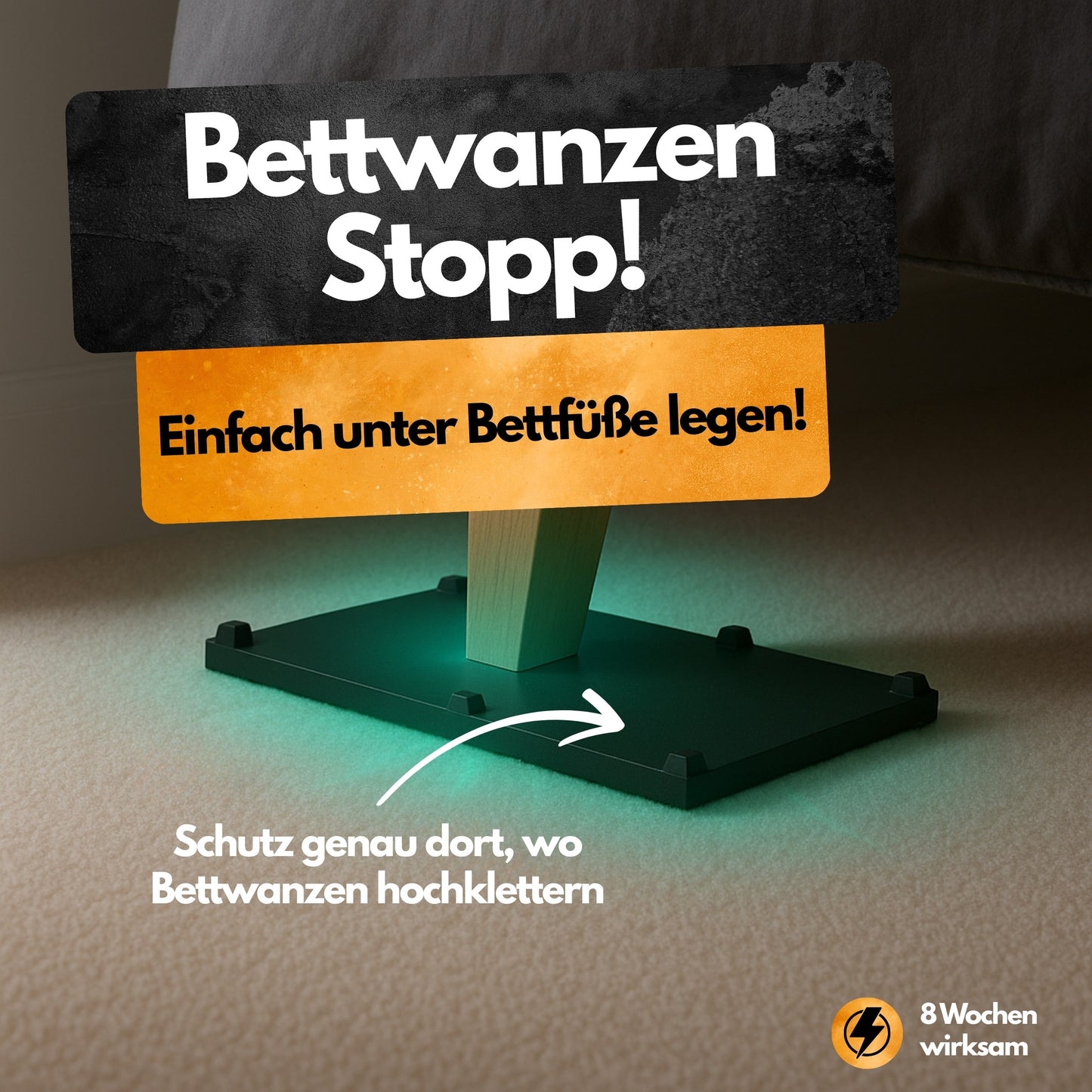 Bettwanzen Abwehrplatten - 4 Stück - Repellent