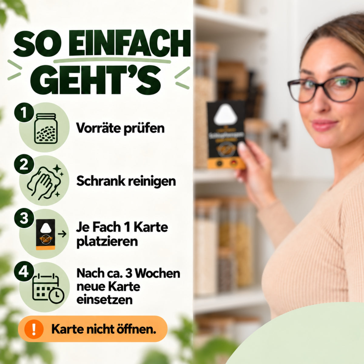Schlupfwespen gegen Lebensmittelmotten + GRATIS Mottenfalle (mehrere Lieferungen)