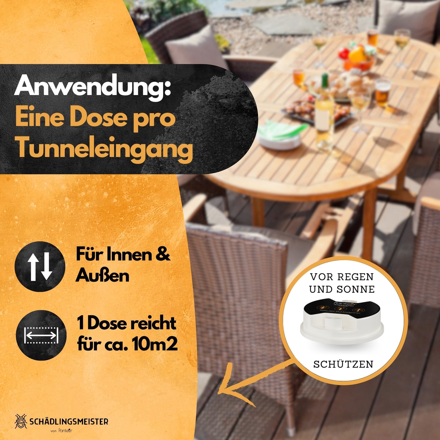 Ameisenköder Dose mit Nestwirkung – gegen alle Ameisenarten – für innen & außen – starker Lockstoff