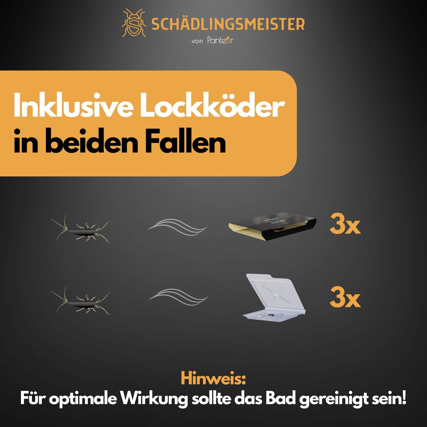 Silberfisch Falle -  Doppelset ohne Insektizide