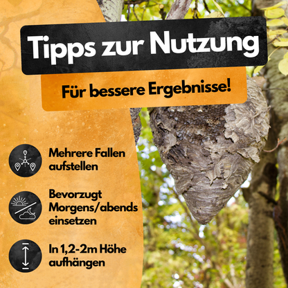 Wespenfalle mit 2x50ml Lockstoff – Ohne Insektizide – Made in EU