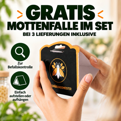 Schlupfwespen gegen Lebensmittelmotten + GRATIS Mottenfalle (mehrere Lieferungen)