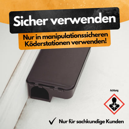 Propasta 25 – 5 Kg – Profi Rattengift mit Brodifacoum 0.0025 % – Köderpaste (500x10 g) – Nur für sachkundige Verwender