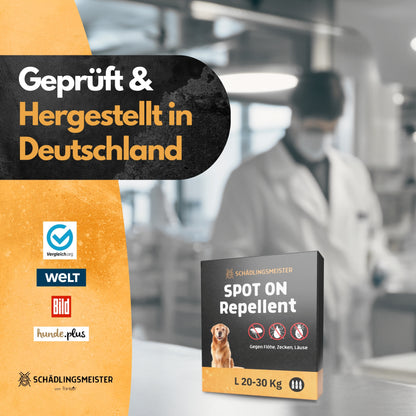 Spot On Repellent - 3 Tuben - Gegen Flöhe, Zecken, Läuse - Für Katzen und Hunde