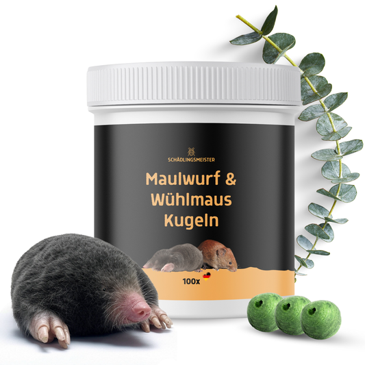 Maulwurf & Wühlmaus Kugeln - 100 Kugeln - Vertreiber & Wühlmausschreck