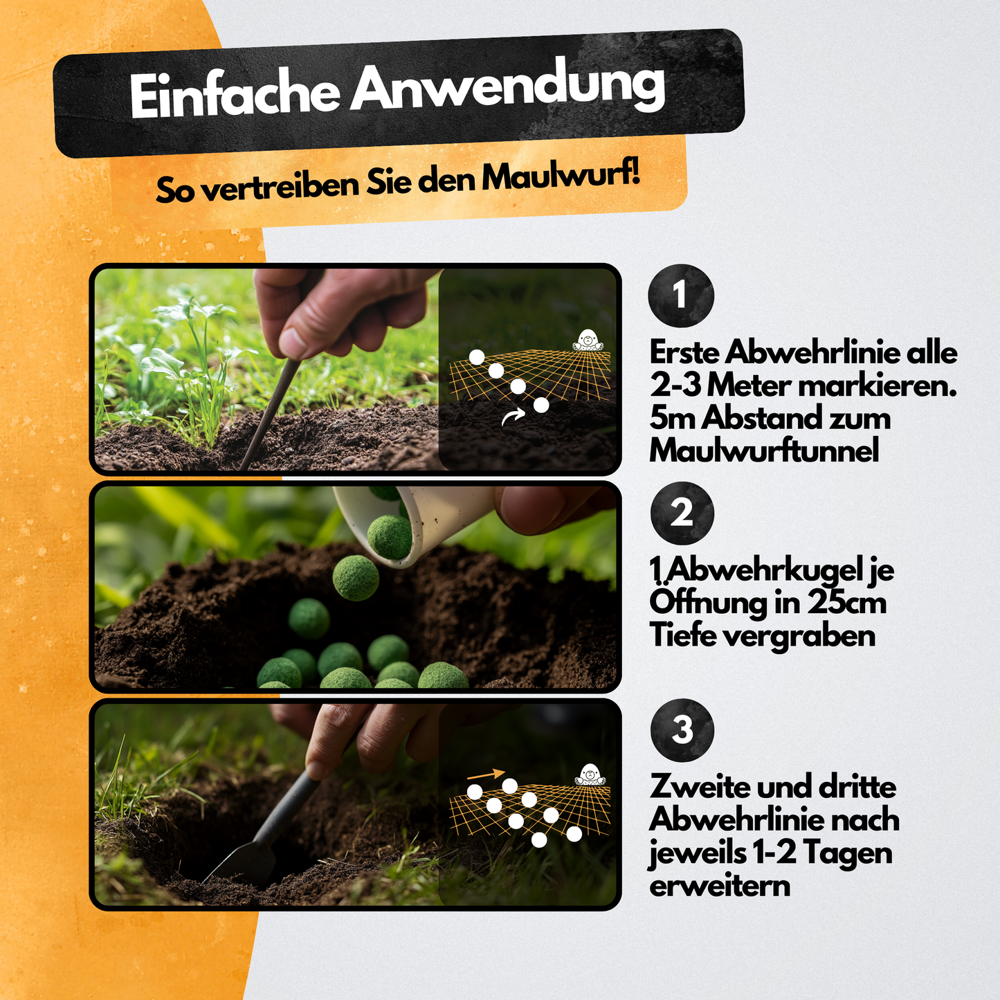 Maulwurf & Wühlmaus Kugeln - 100 Kugeln - Vertreiber & Wühlmausschreck