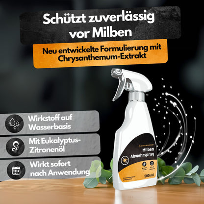 Milben Abwehrspray - 500 ml - Repellent - Mit Eukalyptus