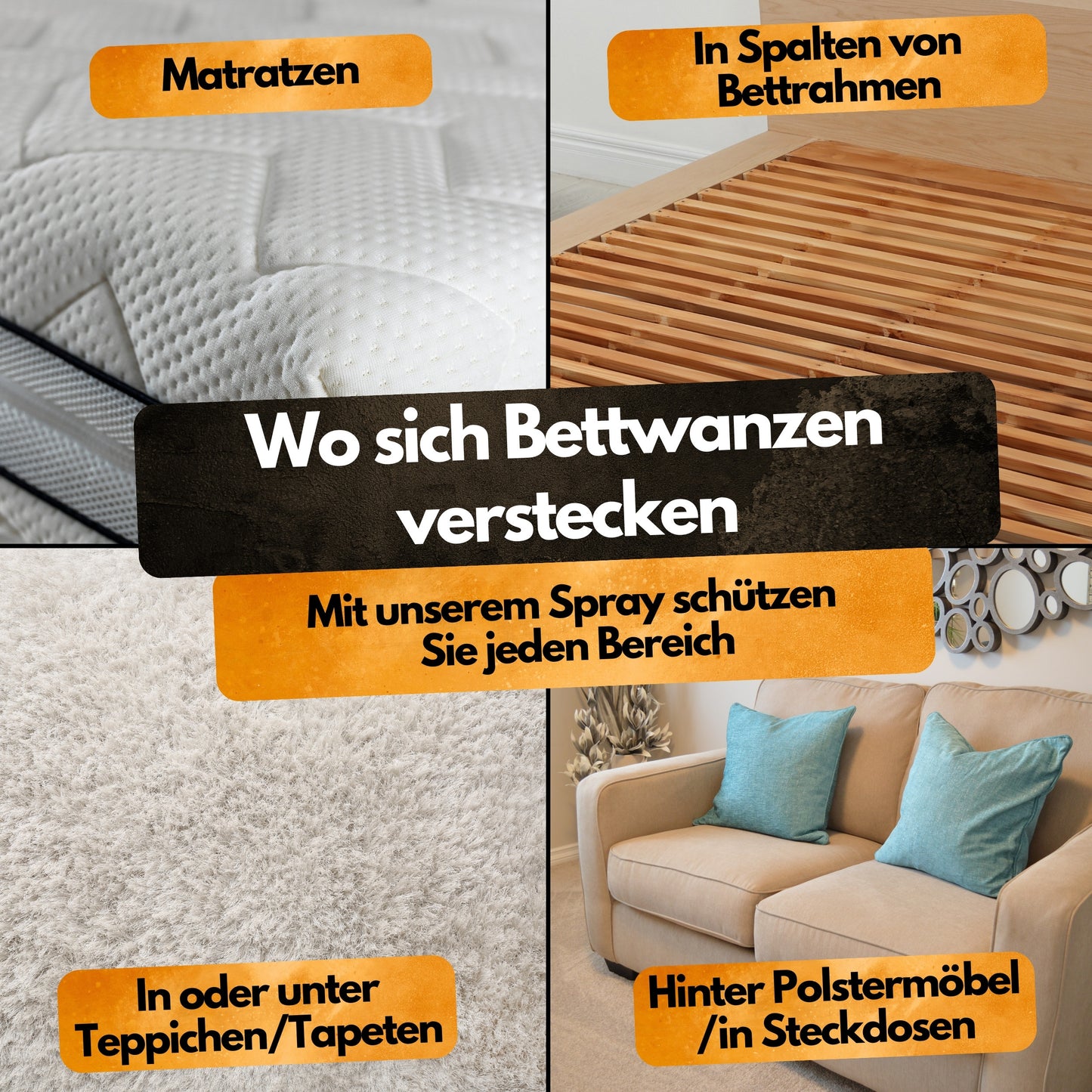 Bettwanzen Abwehrspray - 500 ml - Repellent - Mit Eukalyptus