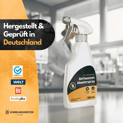 Bettwanzen Abwehrspray - 500 ml - Repellent - Mit Eukalyptus