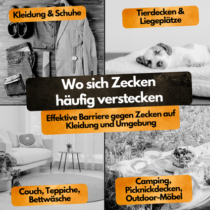 Zecken Stopp Spray – 100 ml – Repellent für Textilien & Oberflächen – 12 Wochen Schutz