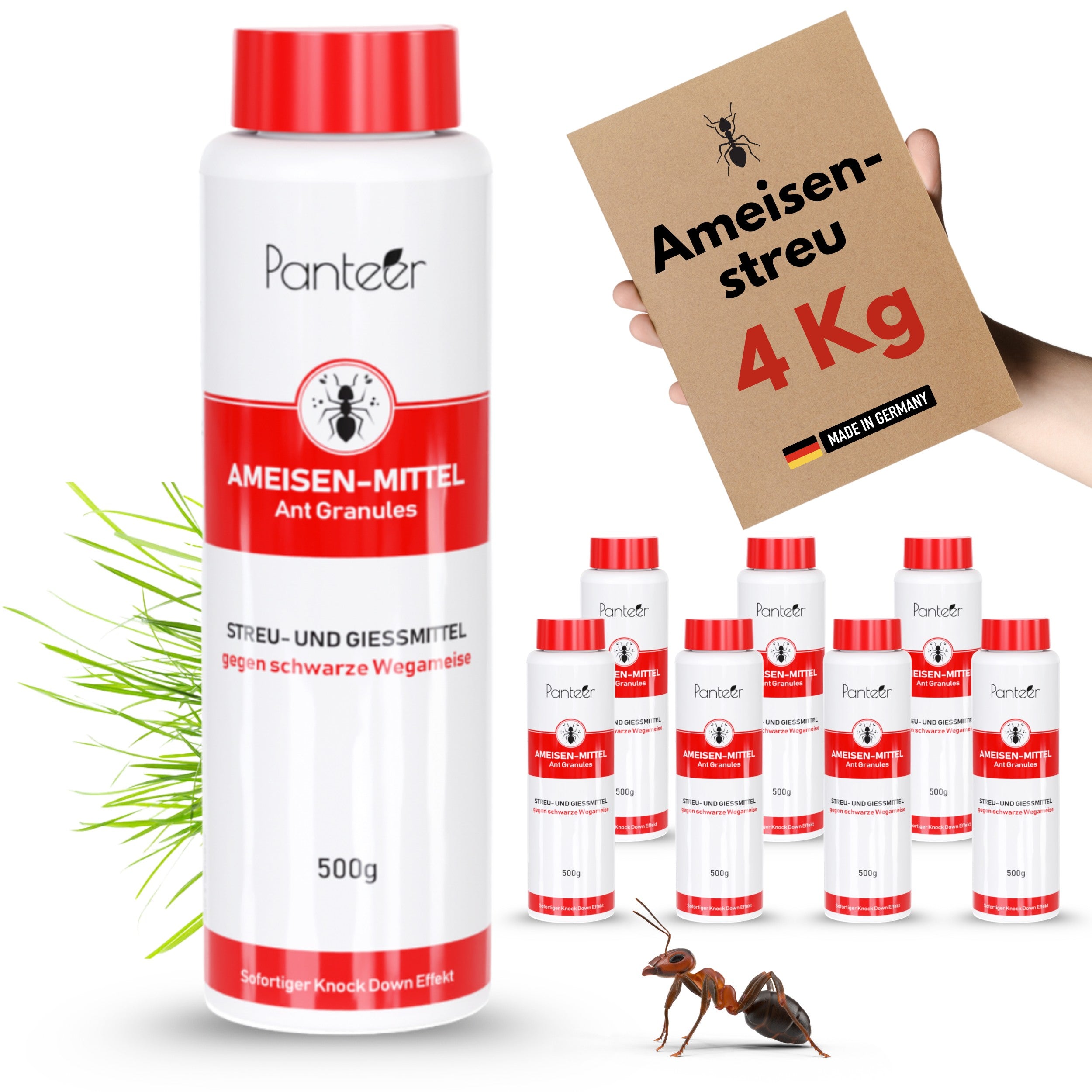 Ameisen Mittel - 4 Kg - Ameisenstreu Granulat Ameisengift (8x500g)