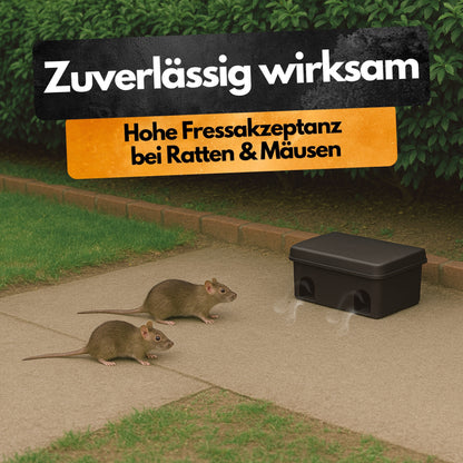 Propasta 25 – 5 Kg – Profi Rattengift mit Brodifacoum 0.0025 % – Köderpaste (500x10 g) – Nur für sachkundige Verwender