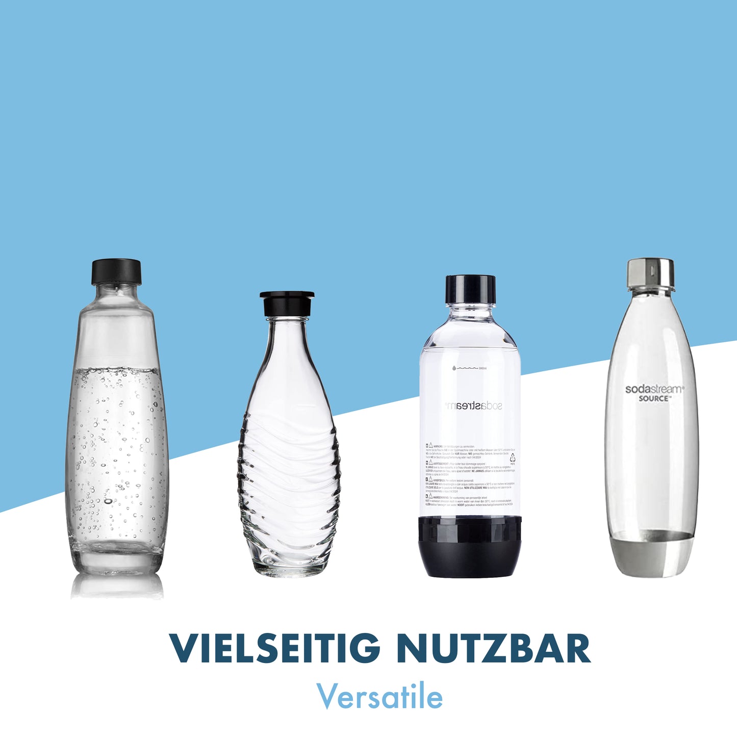 Sodastream Flaschenhalter aus Edelstahl mit Keramikschale (Abtropfhalter, Flaschengestell für Flaschen)